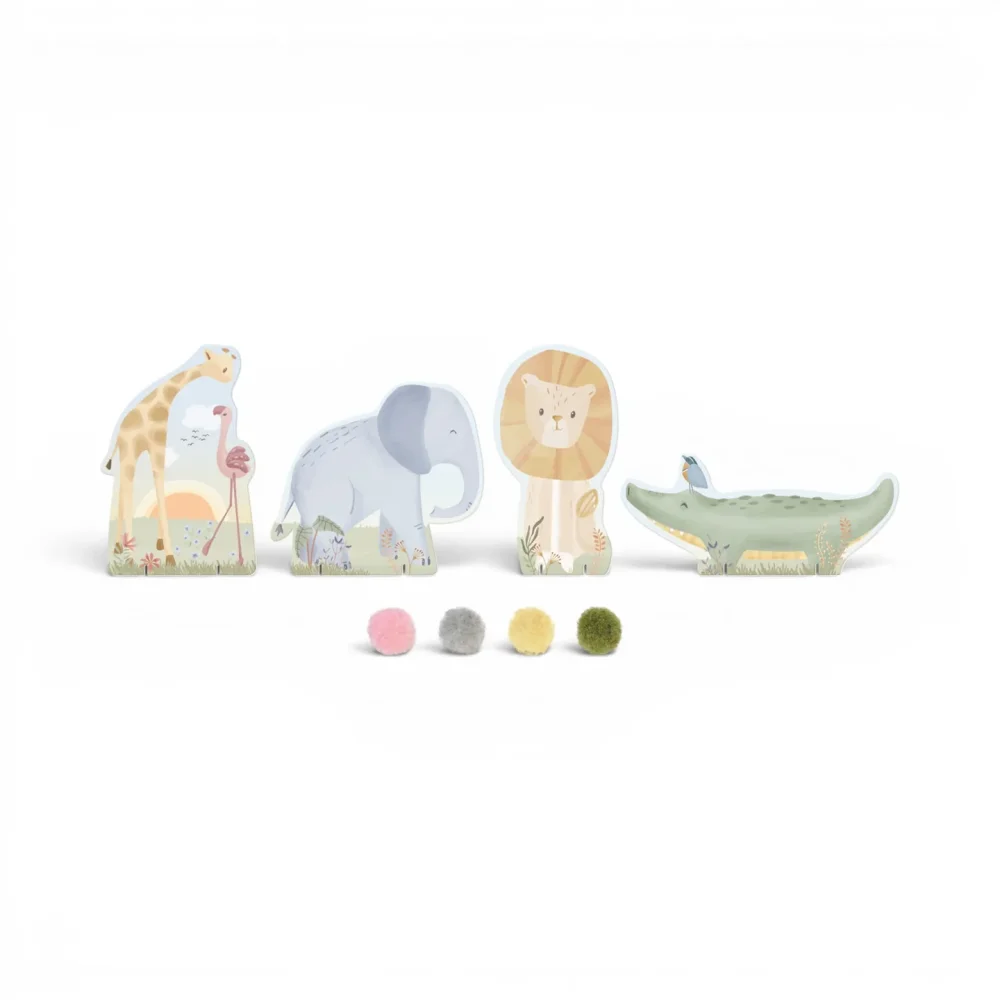 Little Dutch Κάρτες με Pom Pom Safari Friends - 1