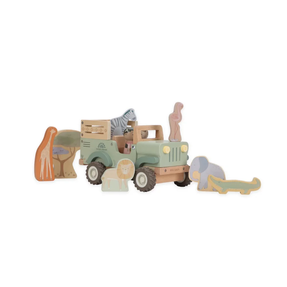 Little Dutch Ξύλινο Αυτοκινητάκι Safari με Ζωάκια Safari Friends - 4