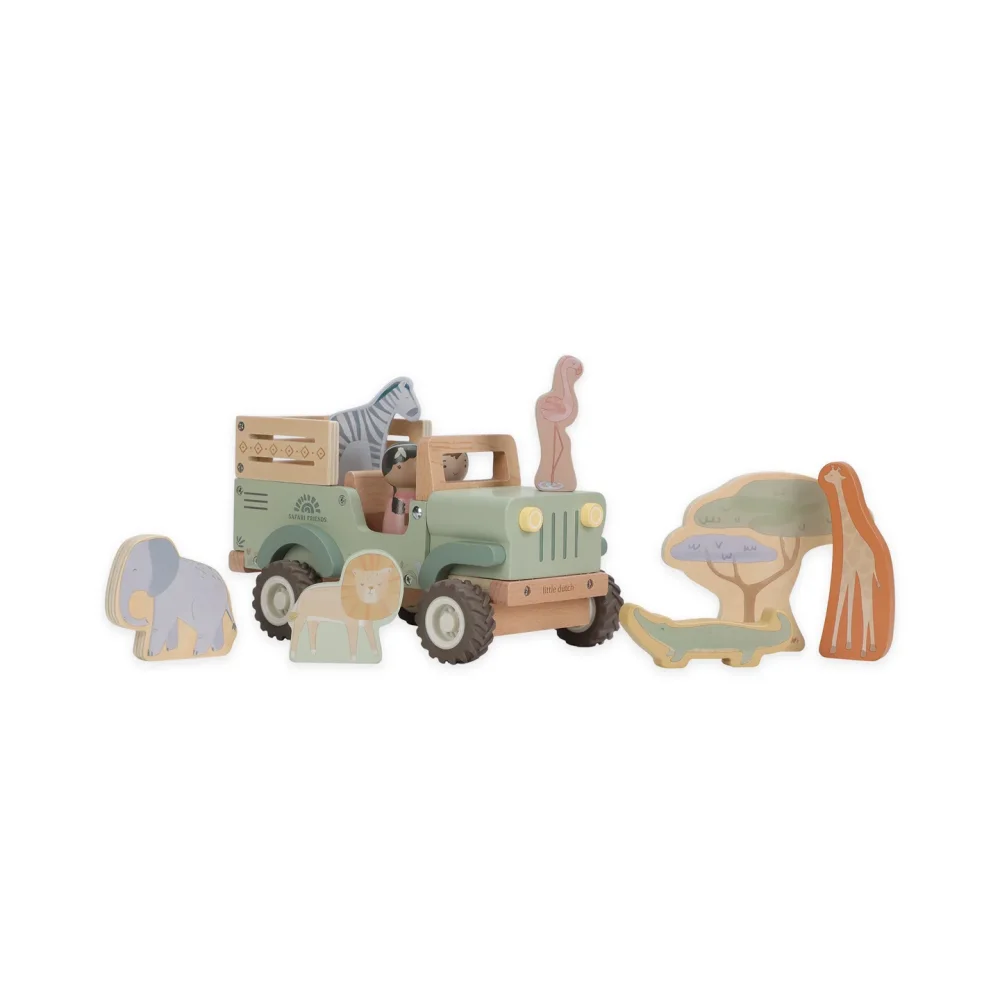 Little Dutch Ξύλινο Αυτοκινητάκι Safari με Ζωάκια Safari Friends - 5