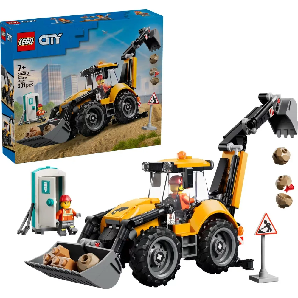 Lego City Yellow Backhoe Loader - 3
