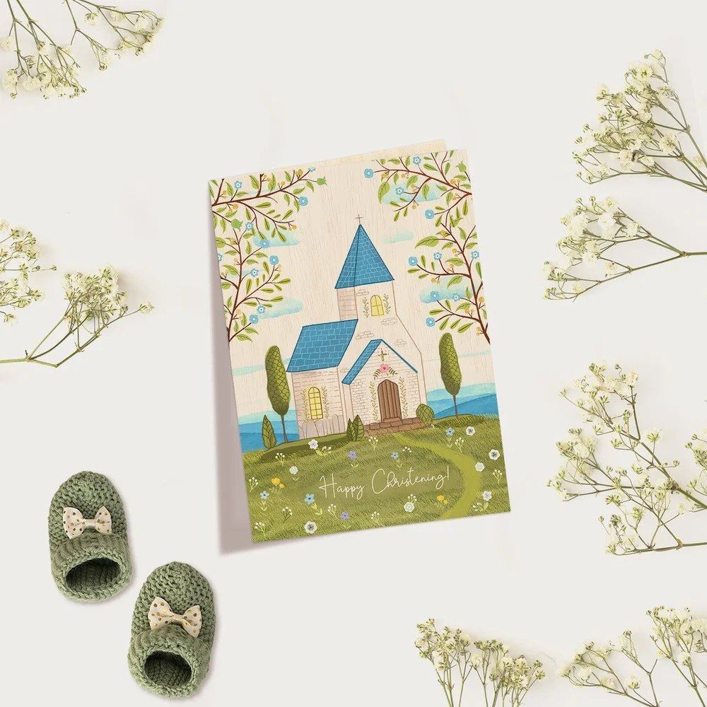Cozywood Ξύλινη Κάρτα Little Blue Church - 3