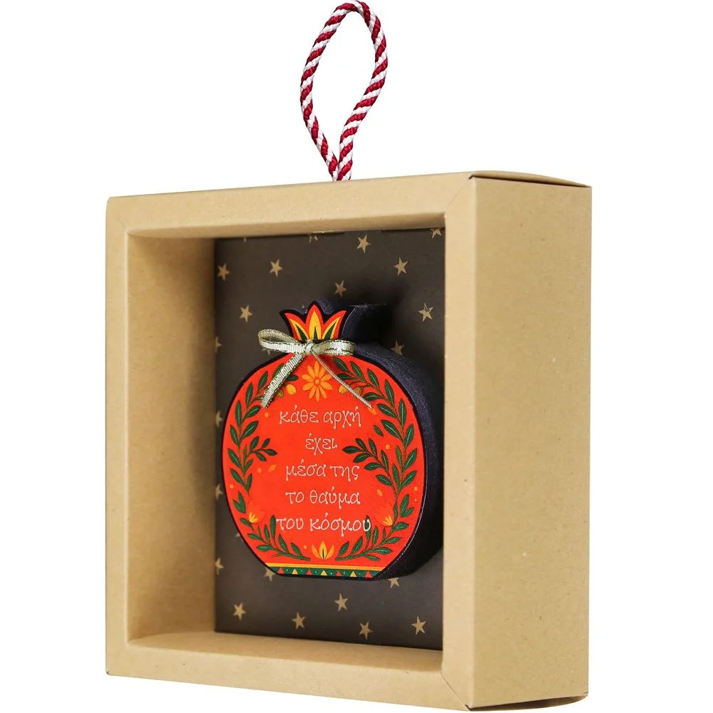 Γούρι Επιτραπέζιο Ρόδι με Άνθη Κάθε Αρχή έχει Μέσα της το Θαύμα του Κόσμου - 4