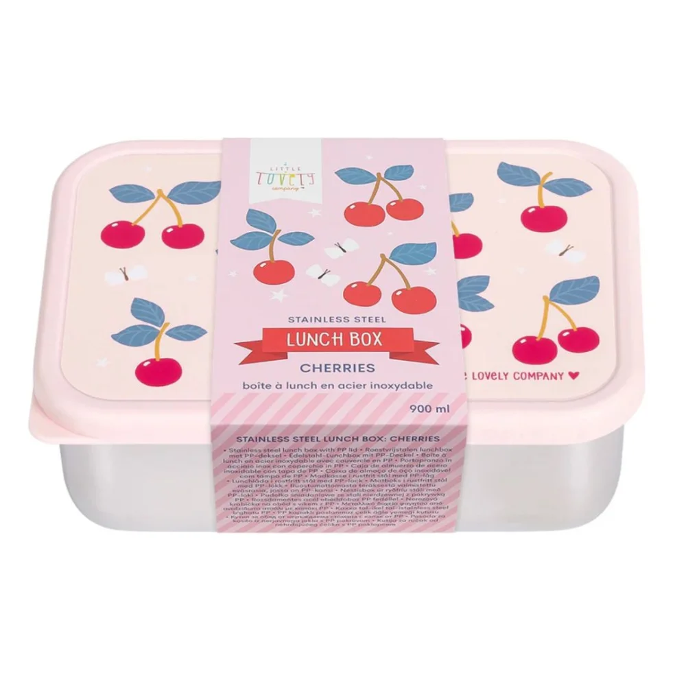 A Little Lovely Company Δοχείο Φαγητού από Ανοξείδωτο Ατσάλι Cherries 900ml - 4