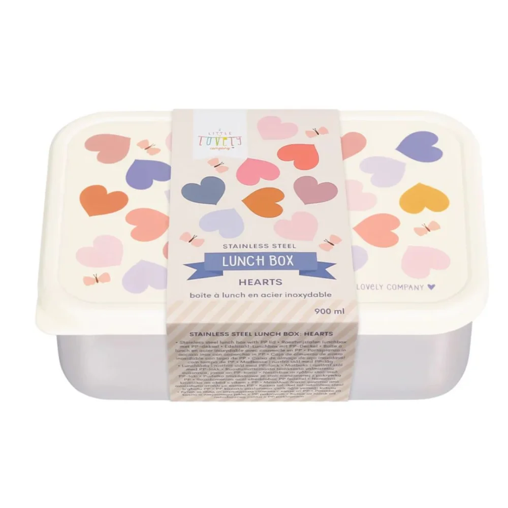 A Little Lovely Company Δοχείο Φαγητού από Ανοξείδωτο Ατσάλι Hearts 900ml - 4