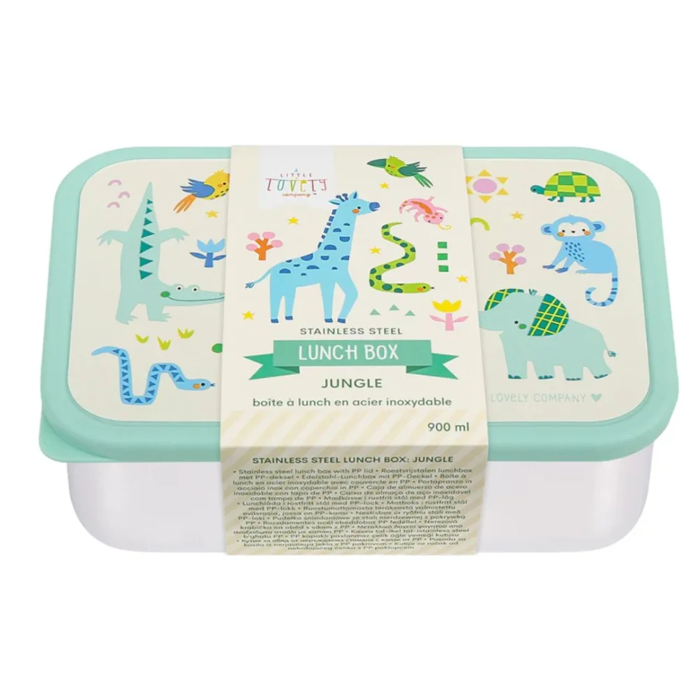 A Little Lovely Company Δοχείο Φαγητού από Ανοξείδωτο Ατσάλι Jungle 900ml - 4