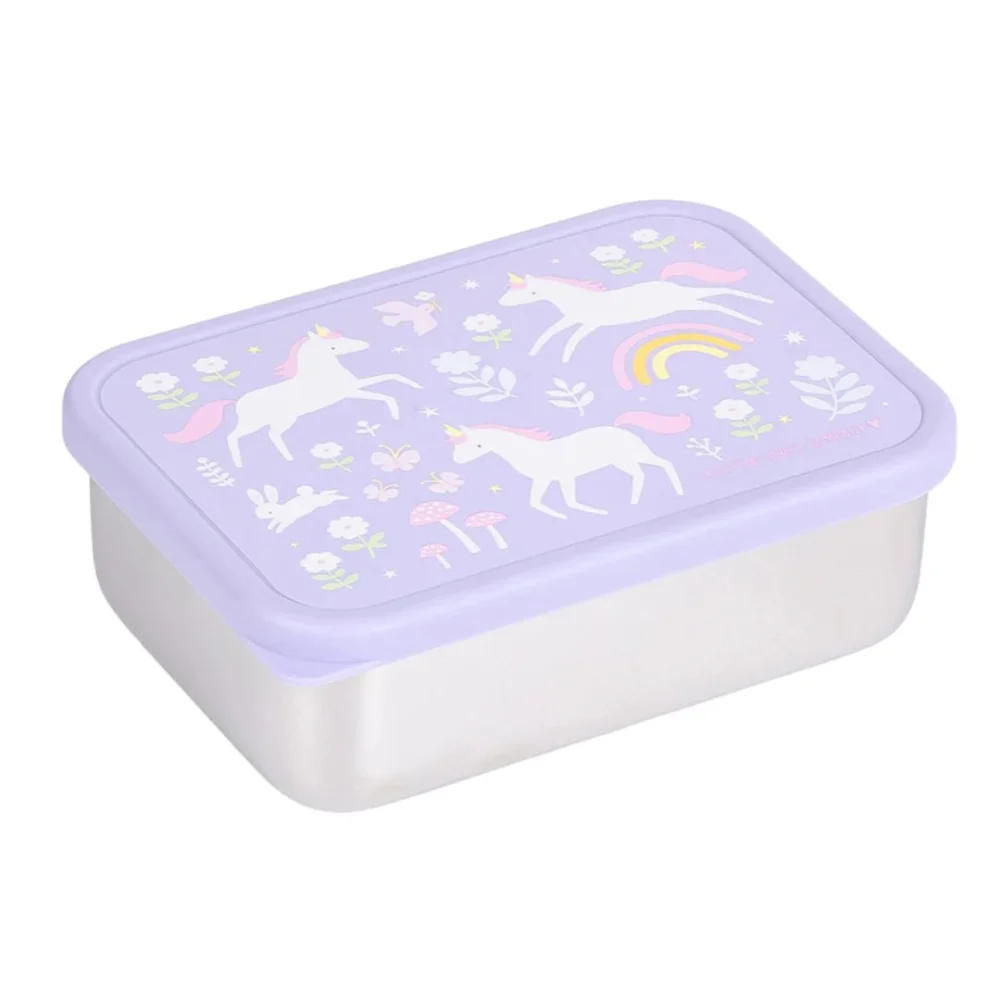A Little Lovely Company Δοχείο Φαγητού από Ανοξείδωτο Ατσάλι Unicorn Dreams 900ml - 2