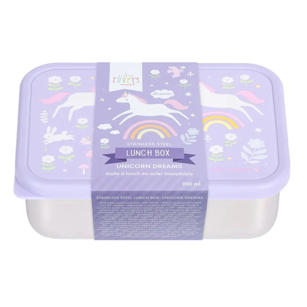 A Little Lovely Company Δοχείο Φαγητού από Ανοξείδωτο Ατσάλι Unicorn Dreams 900ml - 4