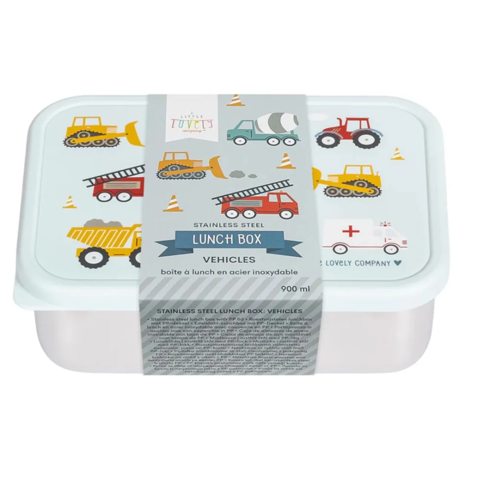 A Little Lovely Company Δοχείο Φαγητού από Ανοξείδωτο Ατσάλι Vehicles 900ml - 4