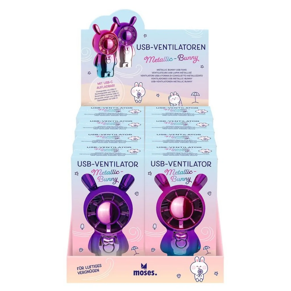 Moses Ανεμιστήρας Χεριού με Θύρα Usb Bunny - 1