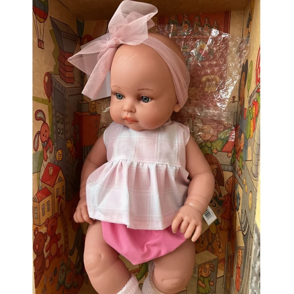 Magic Baby Κούκλα Alicia Ροζ με Μεγάλο Φιόγκο 45 εκ. - 4