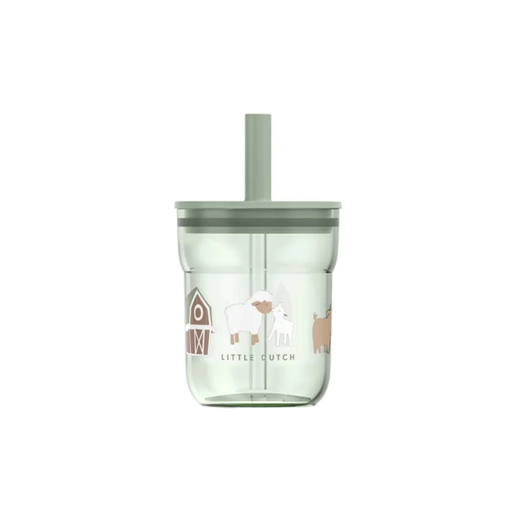 Little Dutch Παιδικό Ποτήρι με Καλαμάκι Mio 250ml Little Farm - 1