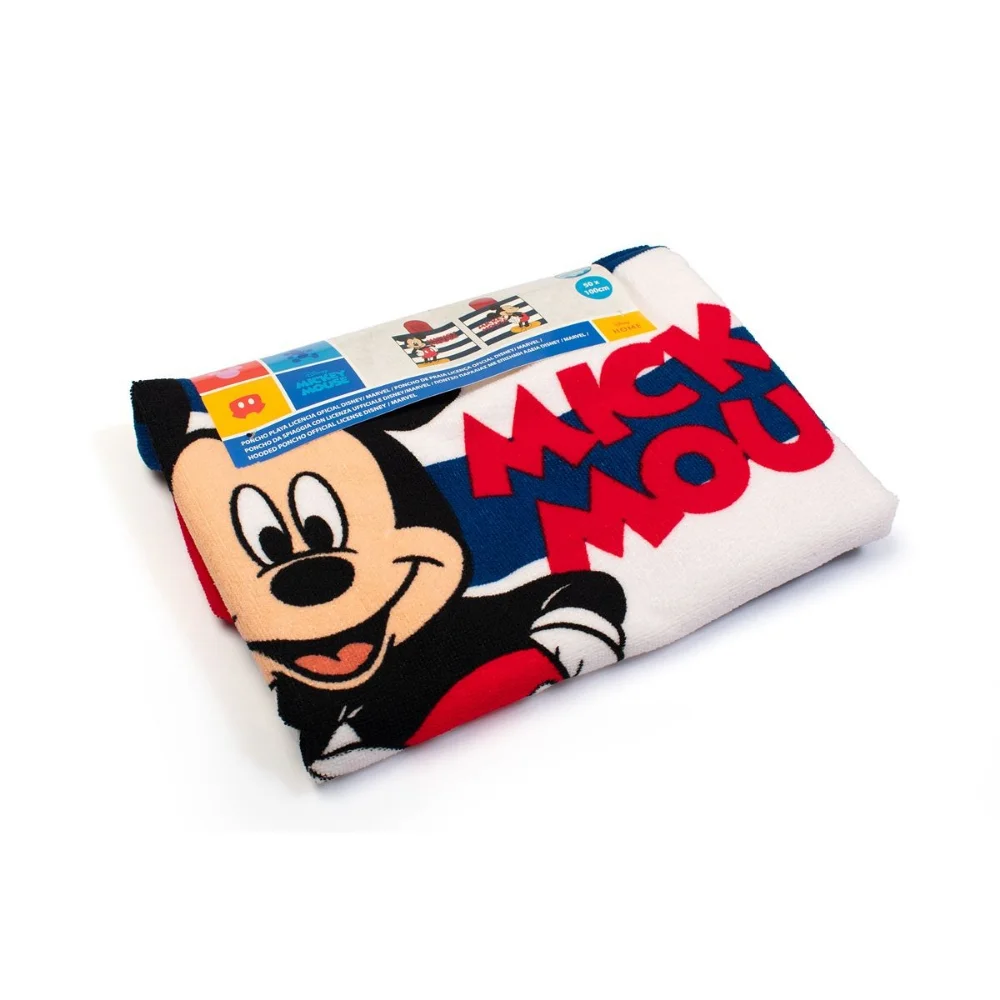 Dimcol Πόντσο Θαλάσσης Quick Dry Disney Home Mickey 50x100εκ. White-Dark Blue - 4