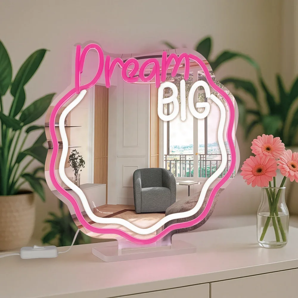 Legami Mirror With Neon Effect Led Light Its a Sign Dream Big - 5
