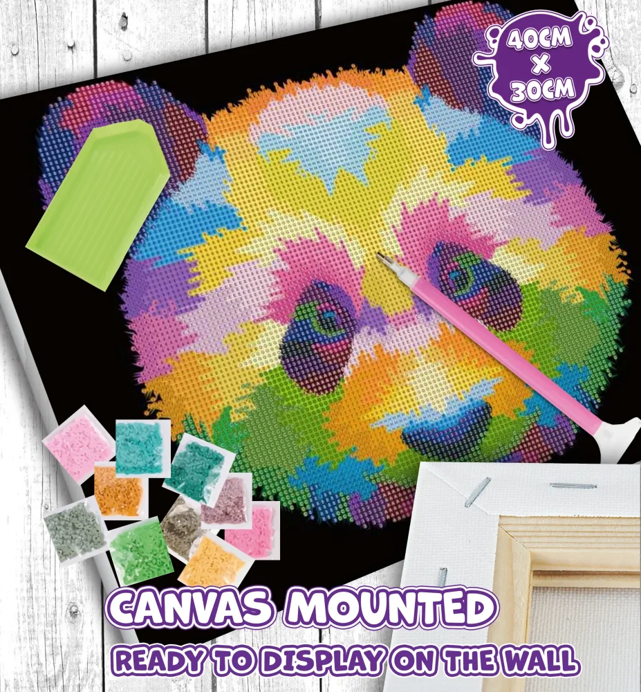 Splat Planet Σετ Diamond Painting Panda σε Καμβά με Τελάρο - 3