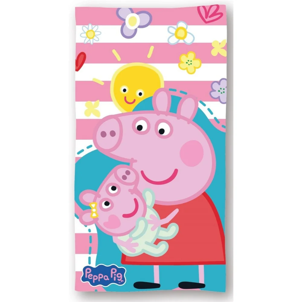 Dimcol Πετσέτα Θαλάσσης Quick Dry Hasbro Peppa Pig 70x140 εκ. White-Pink - 1