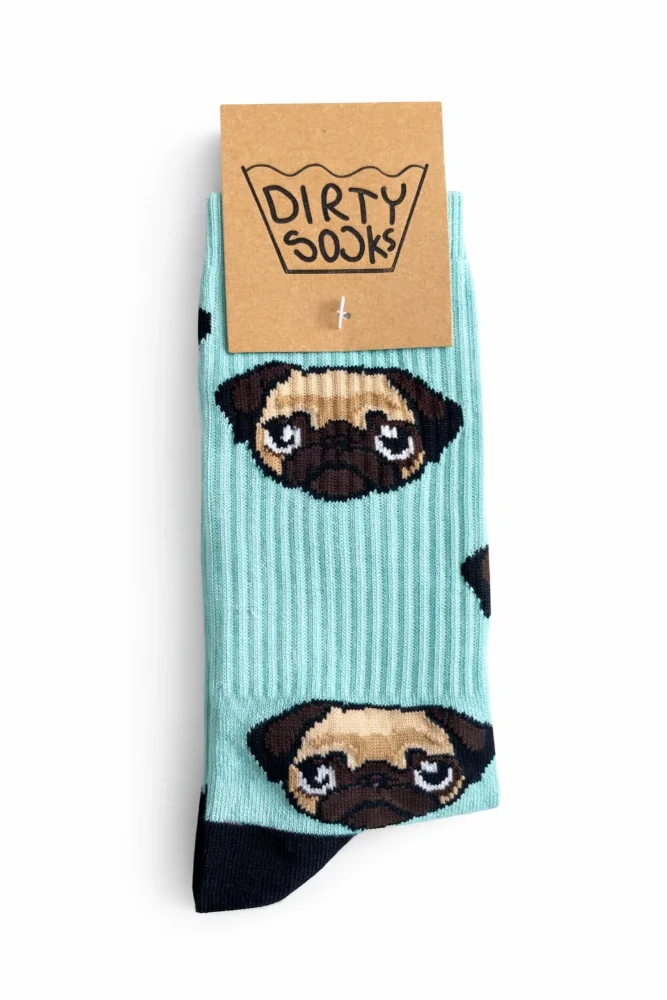 Dirty Socks Unisex Κάλτσες Pug Dog Mint - 1