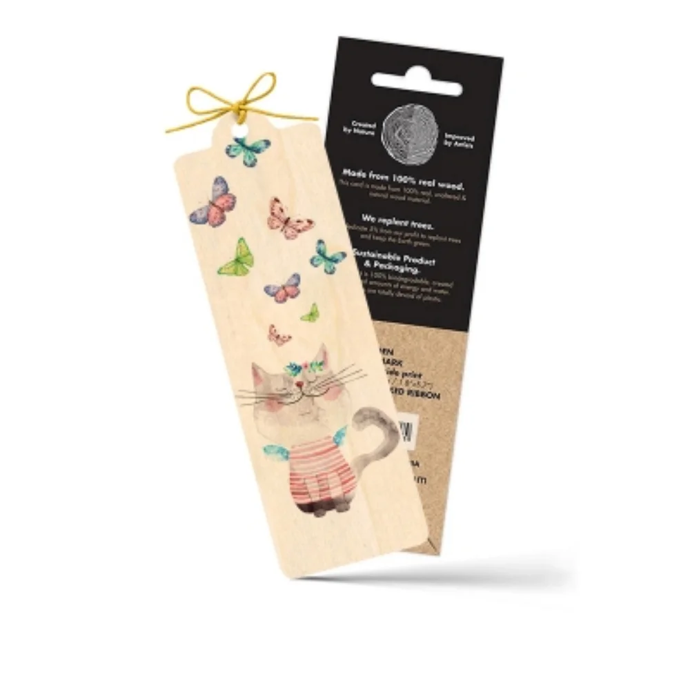 Cozywood Ξύλινος Σελιδοδείκτης Pussycat And Butterflies - 5