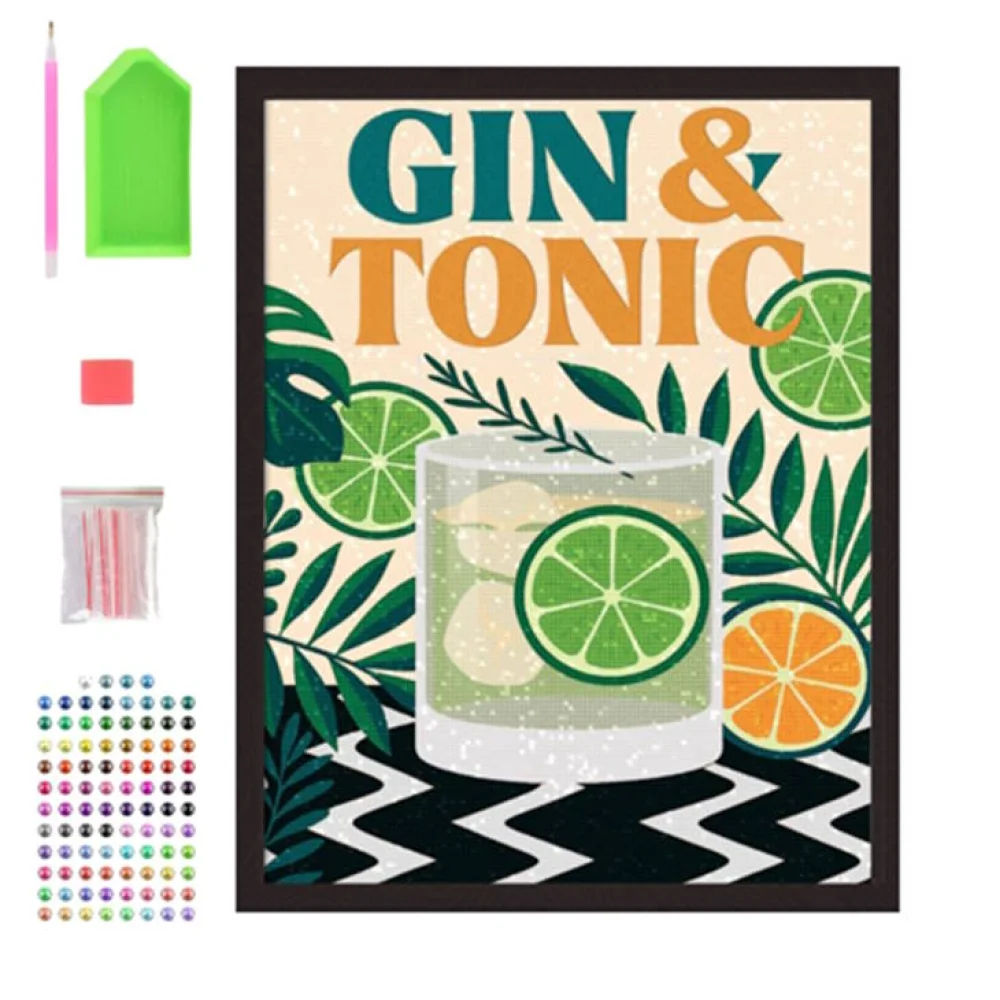 Splat Planet Σετ Diamond Painting Gin and Tonic σε Καμβά με Τελάρο - 1