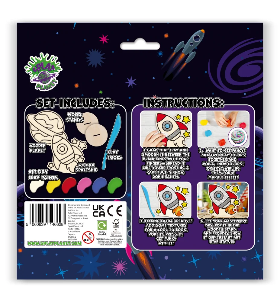 Splat Planet Mess Free Σετ Χειροτεχνίας με Πηλό Space - 4