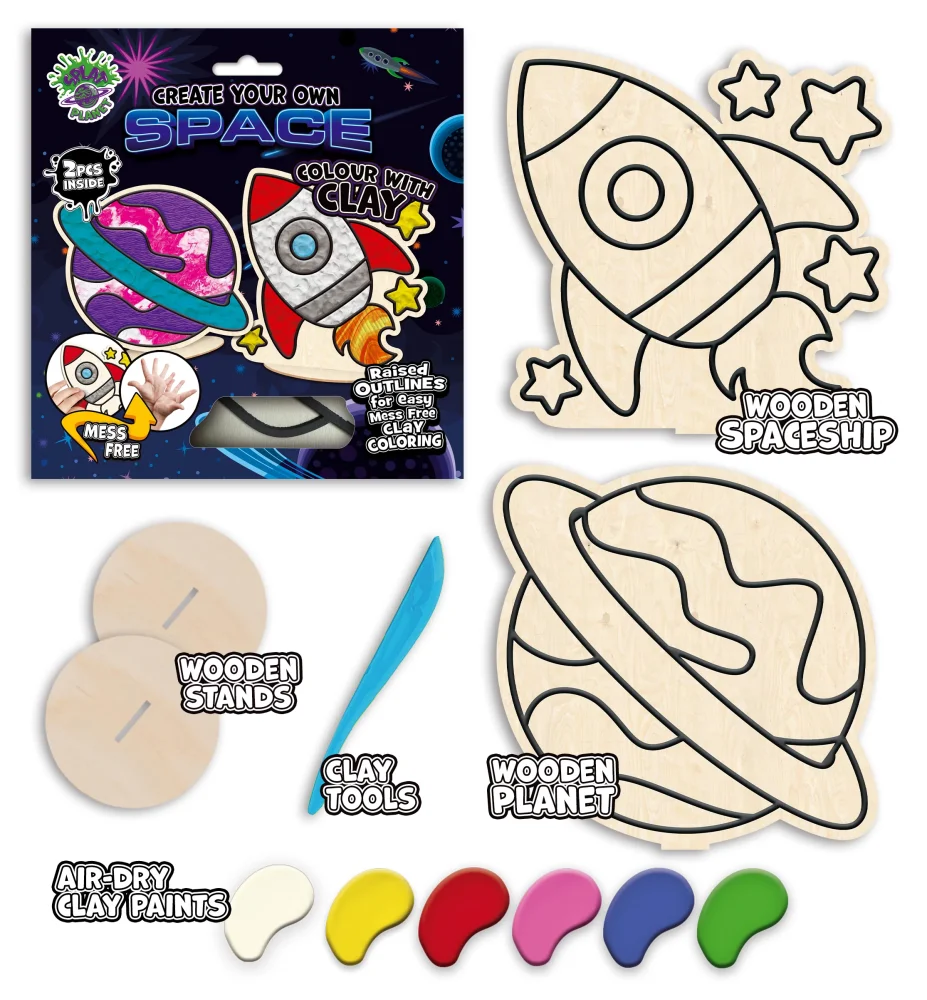 Splat Planet Mess Free Σετ Χειροτεχνίας με Πηλό Space - 6