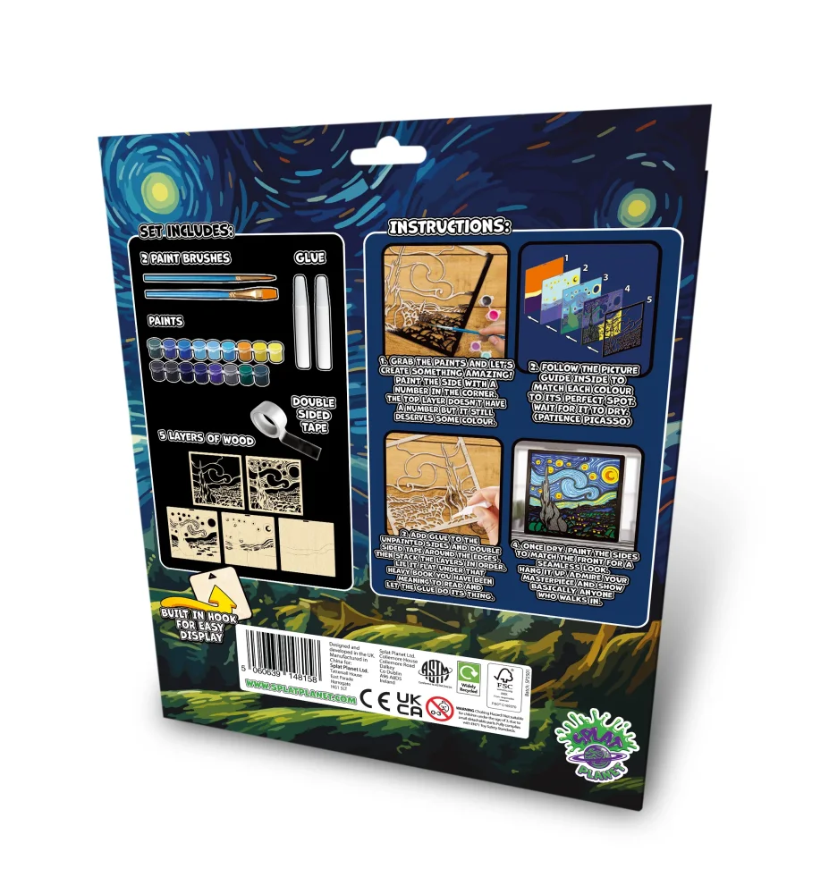Splat Planet Ξύλινο Σετ Χειροτεχνίας Starry Night - 3