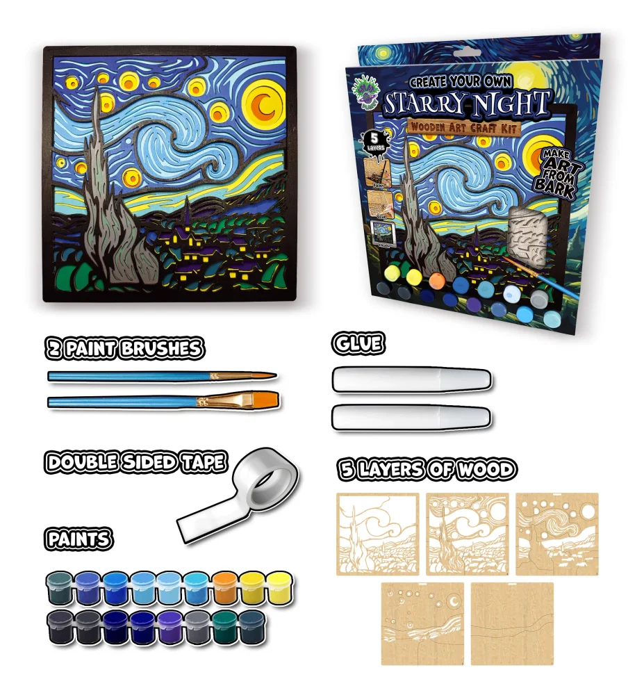 Splat Planet Ξύλινο Σετ Χειροτεχνίας Starry Night - 7