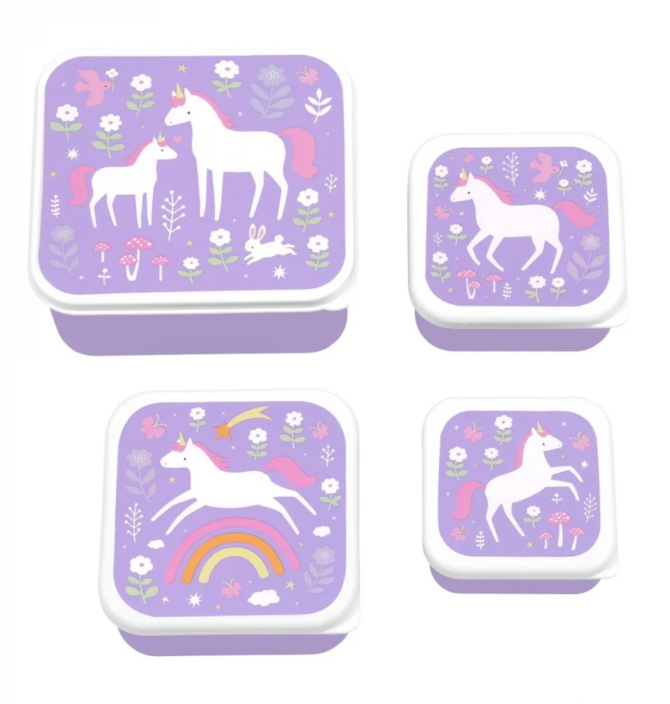 A Little Lovely Company Σετ 4 Δοχεία Φαγητού Unicorn Dreams - 1