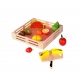 Tooky Toy Ξύλινα Φρούτα με Ξύλο Κοπής και Δίσκο - 1