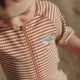 Little Dutch Ολόσωμο Κοντομάνικο Μαγιό Ocean Brown Stripes 6-12 μηνών - 5