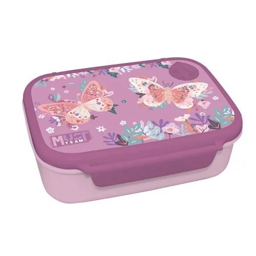Must Team Φαγητοδοχείο Παιδικό PP Butterflies Lilac 800 ml