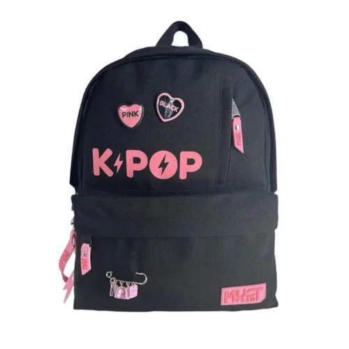 Must Team Monochrome Σακίδιο Πλάτης K-Pop 26 Μαύρο/Ροζ 3 Θήκες