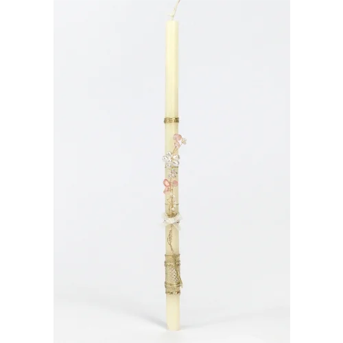 Λαμπάδα Στρογγυλή Μίνι Χάντρινο Λουλούδι