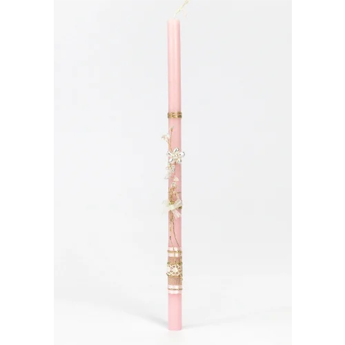 Λαμπάδα Στρογγυλή Μίνι Χάντρινο Λουλούδι