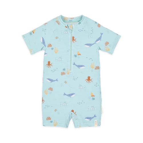 Little Dutch Ολόσωμο Κοντομάνικο Μαγιό Ocean Friends 6-12 μηνών