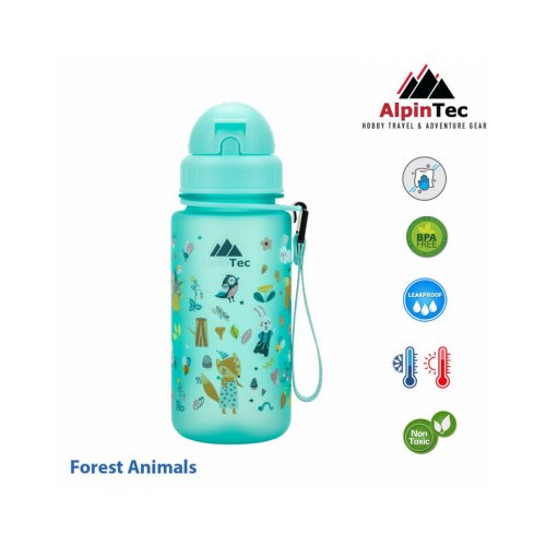 AlpinTec Παγούρι Tritan με Καλαμάκι 400ml Spindrift Blue Forest Animals