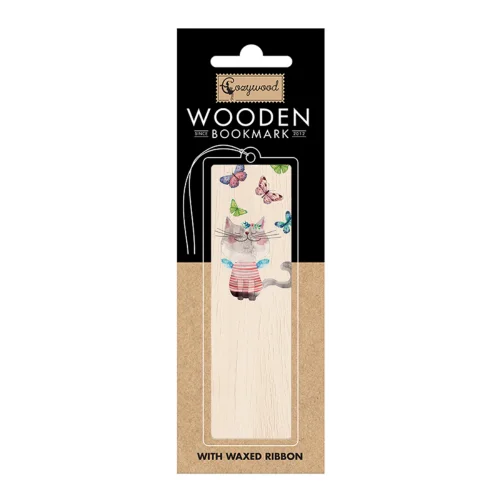 Cozywood Ξύλινος Σελιδοδείκτης Pussycat And Butterflies
