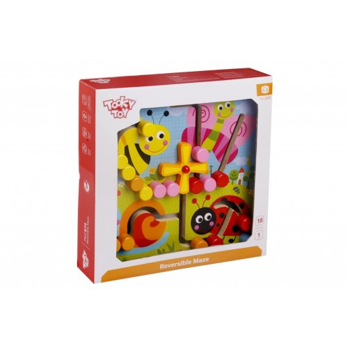 Tooky Toy Ξύλινος  Λαβύρινθος Διπλής Όψης Ζωάκια