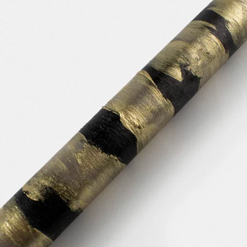 Λαμπάδα Στρογγυλή Δίχρωμη Μαύρο - Χρυσό