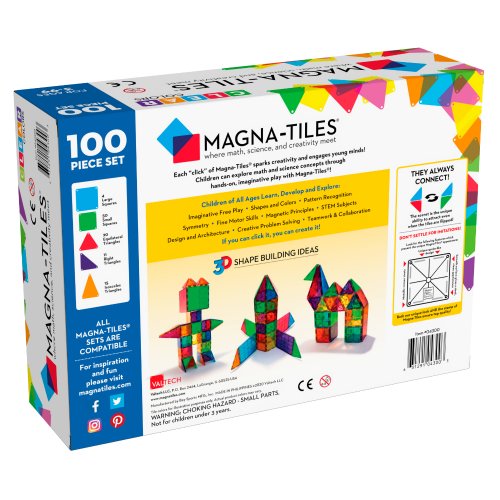 Magna-Tiles Μαγνητικό Παιχνίδι 100 Κομματιών Clear Colors - 2