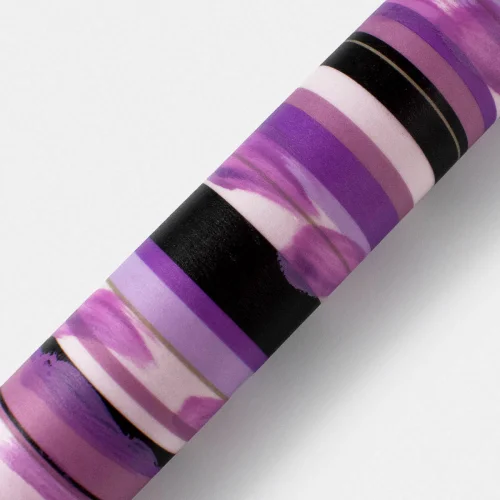 Λαμπάδα Στρογγυλή με Μωβ Ροζ Ρίγες