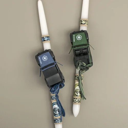 Λαμπάδα Στρογγυλή Τζιπ Army