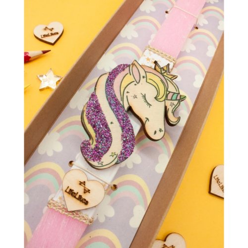 Λαμπάδα Χαρούμενος Μονόκερος σε Κουτί