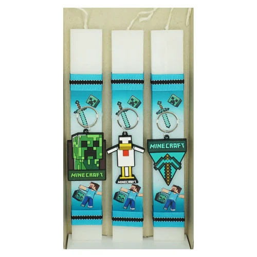 Λαμπάδα Πλακέ με Μπρελοκ MINECRAFT