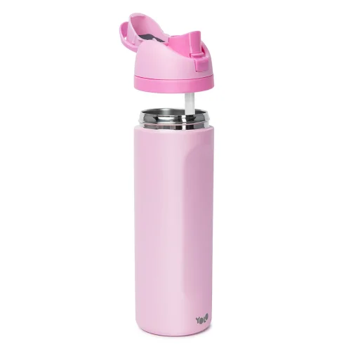 Yolo Μεταλλικό Θερμός 2 σε 1 Pink 700ml