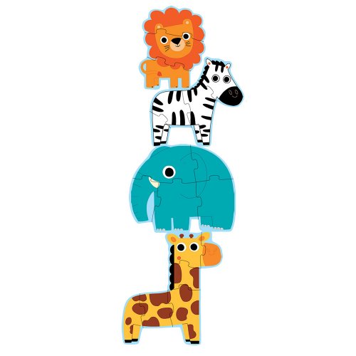 Djeco 4 Πάζλ Ζωάκια Ζούγκλας με 3,4,5,6 τεμαχίων