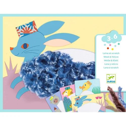 Djeco Δημιουργώ Εικόνες με Πούπουλα κια Βέλκρο Ζωάκια με Καπέλο