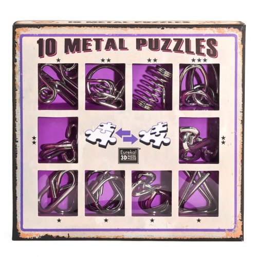 Eureka 10 Metal Puzzles- Purple Set - 1