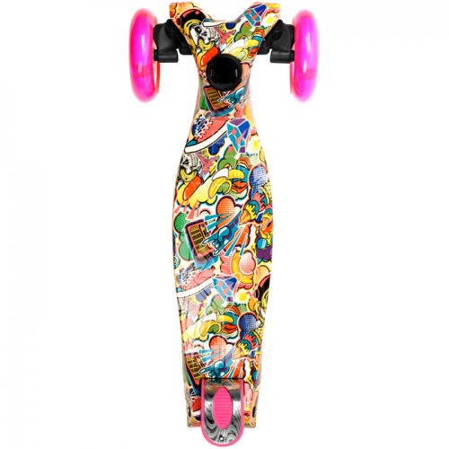 Αθλοπαιδιά Πατίνι Τρίτροχο Με Φωτιζόμενα Ροδάκια Ροζ Σχέδια