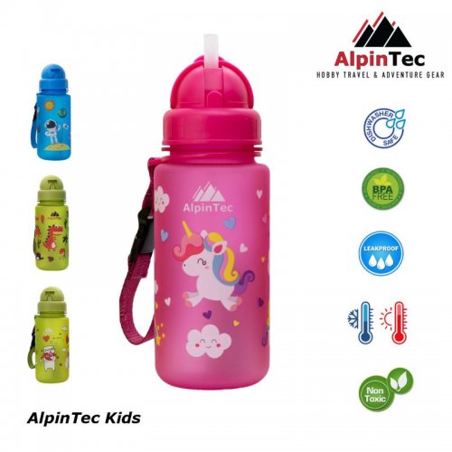 AlpinTec Παγούρι Tritan με Καλαμάκι 400ml Unicorn