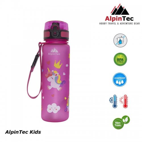 AlpinTec Παγούρι Tritan 500ml Unicorn Ροζ